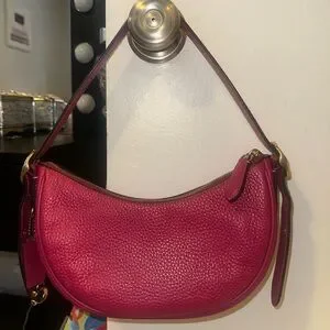 Coach Bags Coach Luna Leather Shoulder Bag Hyacinth Hot Pink